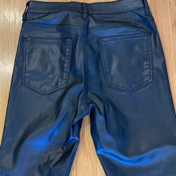 KUT FROM THE KLOTH CHARLIZE COATED BLACK DENIM HIGH RISE PANTS - Picture 3 of 4